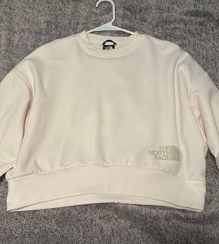 The North Face White cropped  sweatshirt