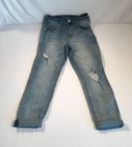 No Bo  High Rise Cropped Distressed Jeans Womens Sz 9 Blue