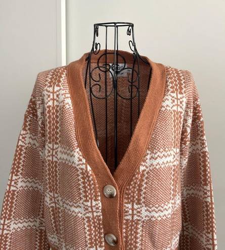 Princess Polly New  Plaid Knit Crochet Cardigan