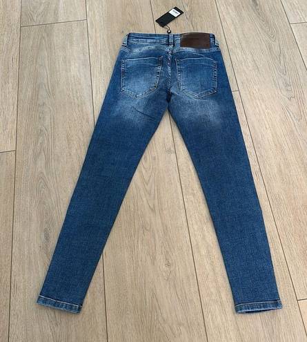 One Teaspoon California Blue Freebird II Denim Jeans High Rise Cropped Skinny 23