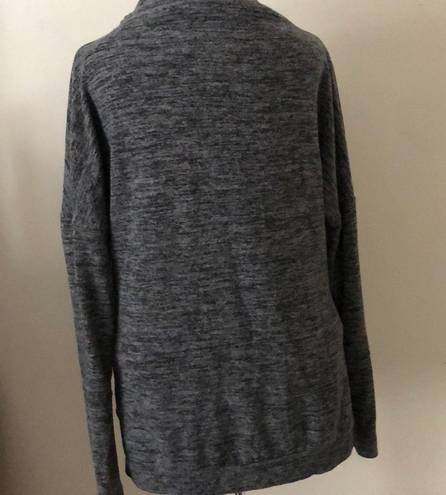 12PM by Mon Ami  Fleece Tunic athleisure shirt top marled gray small cowl neck