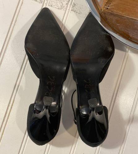 Bcbg Paris pumps strappy black leather 7b Size 7