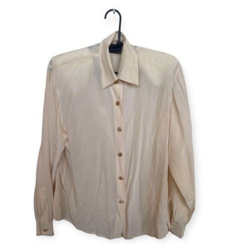 August Silk SZ S 100% silk vintage button down blouse