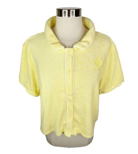 Juicy Couture Forever 21 x  Plus Yellow Terry Cloth Polo Shirt