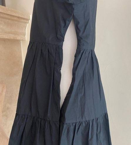 J.Crew  Cotton Poplin Black Tiered Womens Size XS Bohemian Knee Length