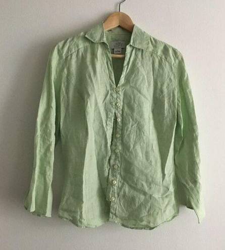 Loft  Ann‎ Taylor 100% Linen Button Down Shirt Top