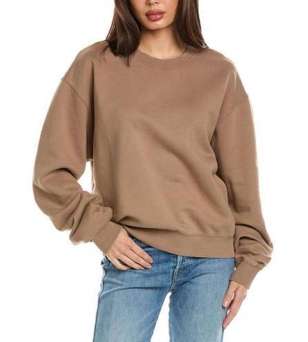 Good American Sweatshirt Crewneck Long Sleeve Pullover Sweater Tan Brown L