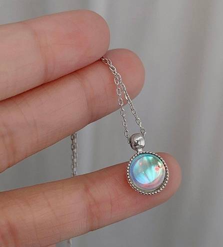 925 Silver Plated Opal Pendant Necklace for Women