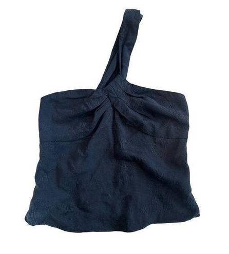 Veronica Beard  Women Top Sz 00 Belinda in Ink Navy Blue Single Strap Linen Blend