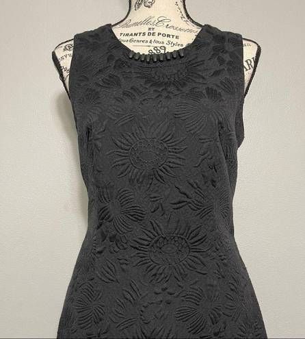 Krass&co ISDA &  Womens Floral Textured Black Career Sheath Dress