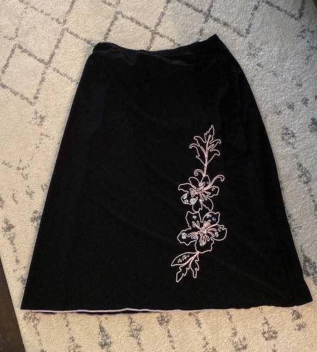 Susan Lawrence Black/Pink Skirt Pull On Size Small