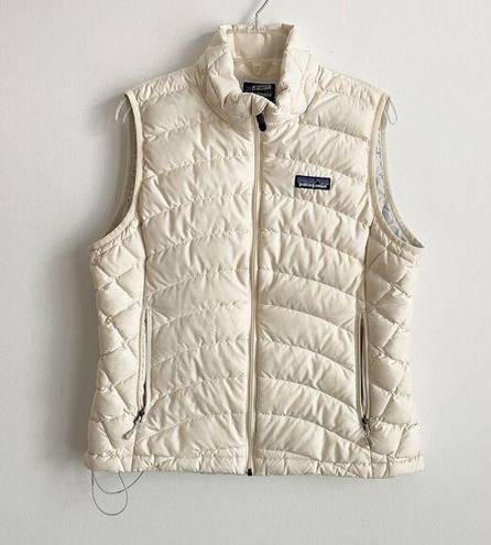 Patagonia  Size S Womens Cream Ivory Full Zip Vest Puffer Sleeveless