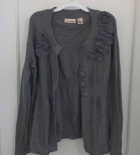 DKNY Grey Cardigan with Flower