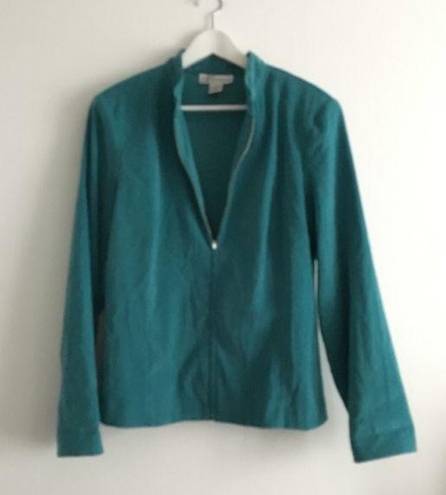 Dress Barn  Teal‎ Full zip up Jacket athletic Womens Size L