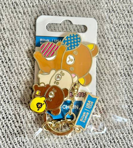 Sanrio Rilakkuma 20th Anniversary USA Tour Group Enamel Keychain NWT