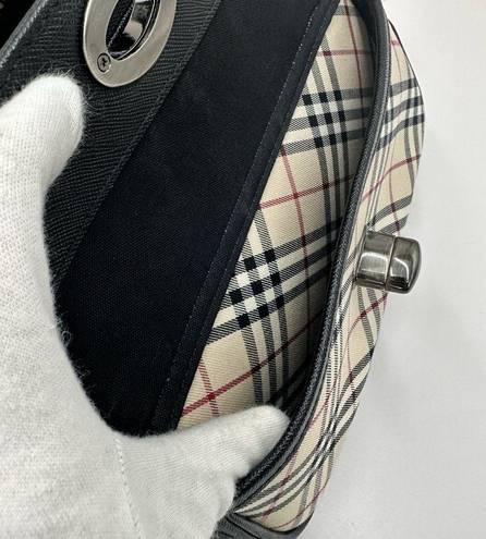 Burberry  Front Pocket Bowler in Beige/ Black
Nova Check Canvas/ Leather