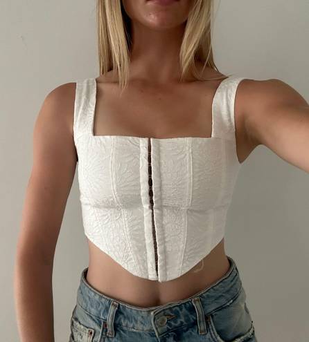 Princess Polly White Corset Crop Top