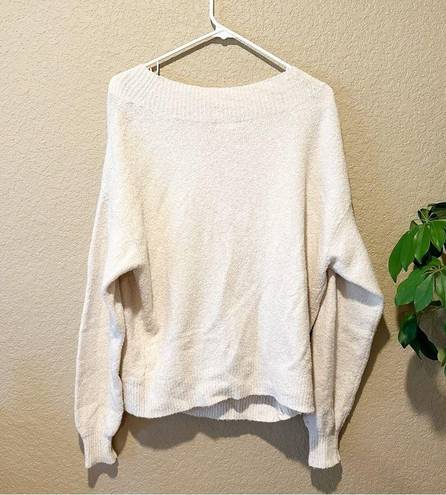 Silence + Noise Anthropologie  Neutral Cream Wrap Textured Sweater Size Small