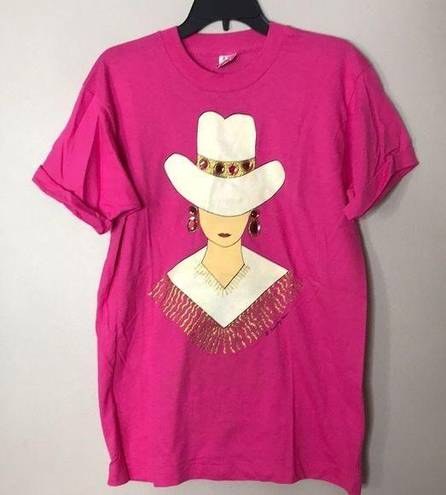 Fruit of the Loom The Girl From Ipanema Tee: RARE 1980s Vintage Unisex Western Cowgirl Jeweled top