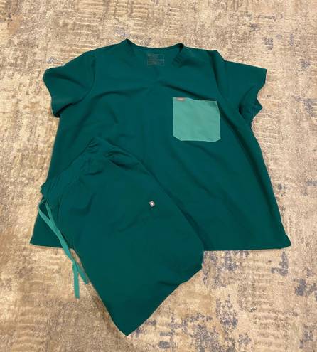 Figs Scrubs Set Green Size 5X