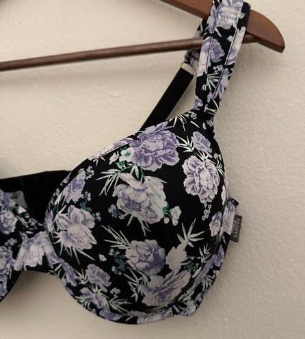 Vince Camuto  Purple Black Floral Padded Bra Size 40D