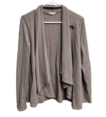 Maurice's  Solid Gray Front Button Asymmetrical Cardigan Size Large NWT