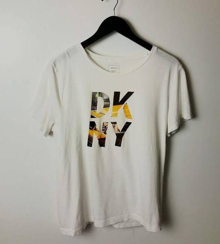 DKNY  T Shirt Graphic Tee Top Donna Karan New York Short Sleeve Cotton Solid Logo