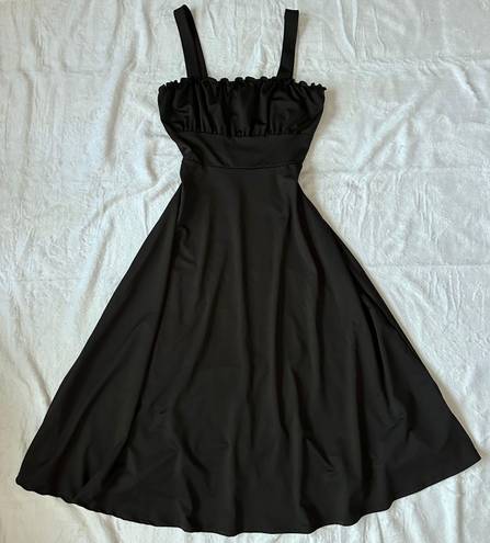 Black Cottage Core Midi Dress Size M