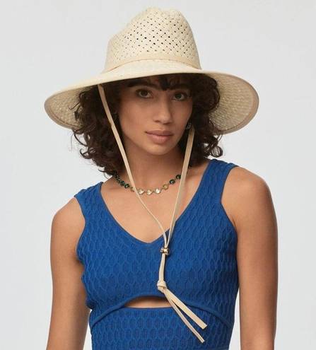 Lele Sadoughi  Straw Checkered Hat in White Washed New as-is Womens Western