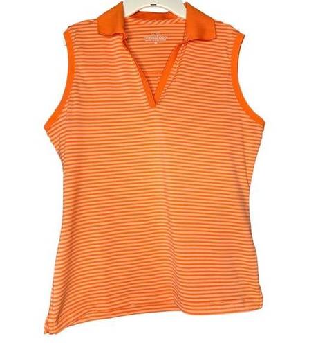 Vineyard Vines  Orange Sleeveless Striped Golf Polo Size Medium