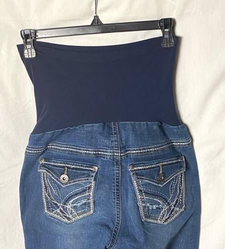 indigo. Blue Maternity Jeans Decorative Back Pockets Sm