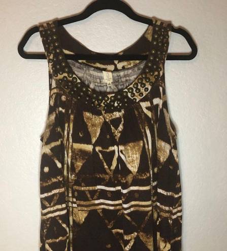 Jones New York  Tribal w/ Metal Sleeveless Dress 2X