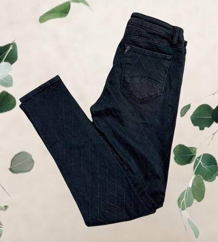 Black Diamond D-ID  Pattern Stitched New York Skinny Jeans Size 28