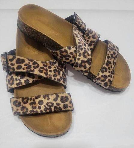 American Eagle  Leopard Strappy Sandals Size 7