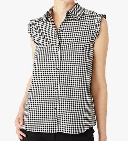 Kate Spade NWT  Mini gingham sleeveless top , Black and white