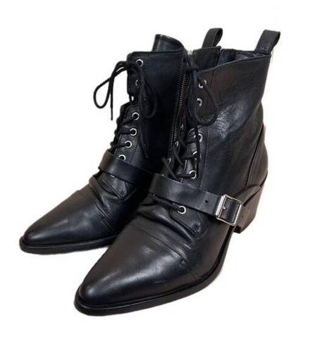 ALLSAINTS  • Black Katy Leather Lace up Boots • Size 40