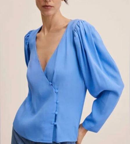 Mango NEW  Buttoned Wrap Blouse Size 8