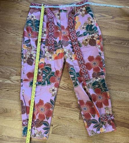 Farm Rio  Women's PXL Pink‎ Floral Tropical Pants High Waist