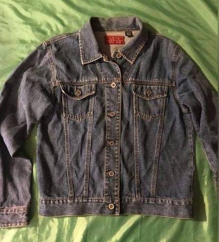 At Last Vintage  Blues Women’s Jean Jacket Worn Size M Made in the USA