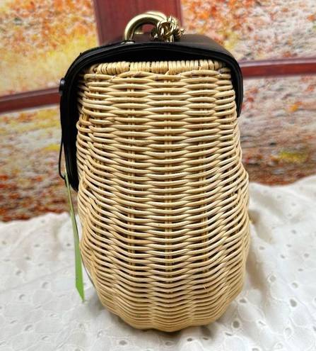 Sam Edelman  Millie Basket Flap Shoulder Bag - Black / Rattan