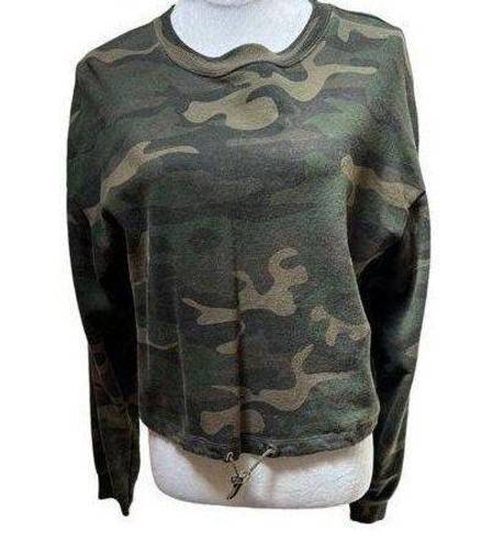 RD Style R D Style Green Camo Crop Sweatshirt Size S