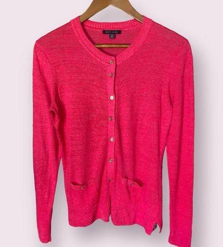 Tommy Hilfiger  Button Up Crew Neck Cardigan in Pink - size small