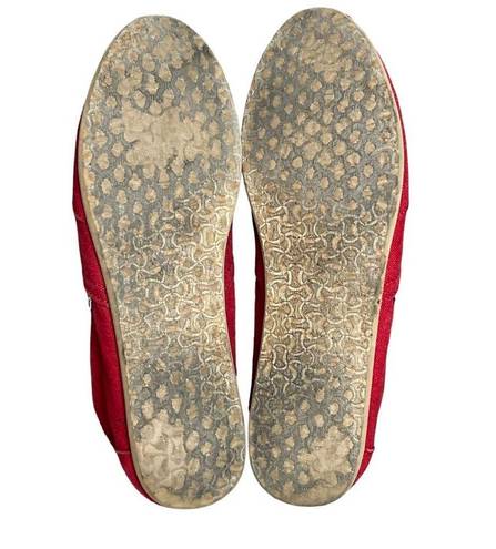 Toms  Canvas Shoes Womens 7 Red Classic Slip On Flats Comfort Casual Loafer