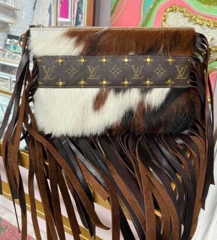 Hide & Leather Fringe Crossbody Brown