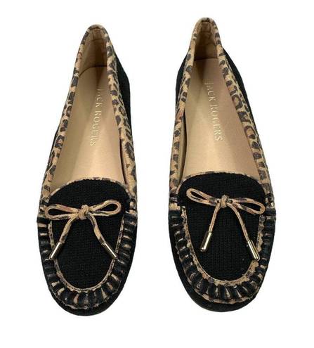 Jack Rogers  Millie Suede Leopard Trim Moccasins