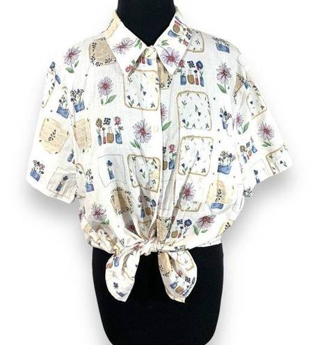 Cabin creek Vintage  Flowers Button Up Shirt