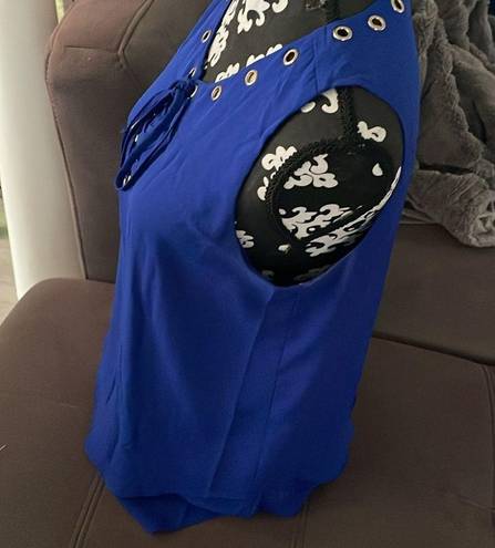 Carmen Marc Valvo  Royal Blue Tank Blouse Size Medium