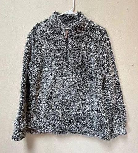 Weatherproof  Vintage Women’s Grey Sherpa Faux Fur Pullover Fall Jacket Sz Large