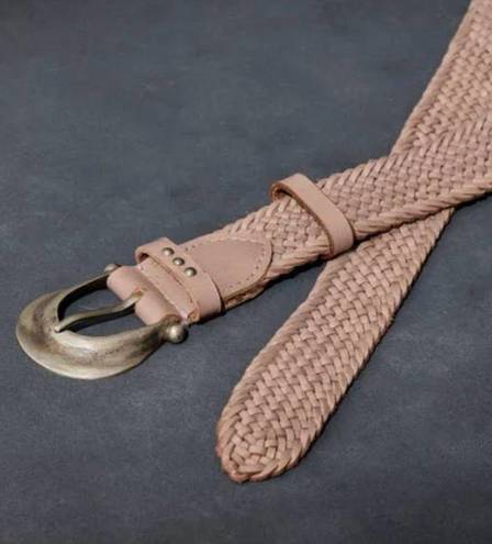 Free People NWOT WE THE FREE Brix Leather Belt In Oyster Mauve Size M/L