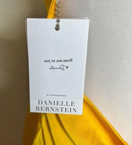 Danielle Bernstein NWT We Wore What  Slip Evening Dress LARGE Satin Lemon Chrome